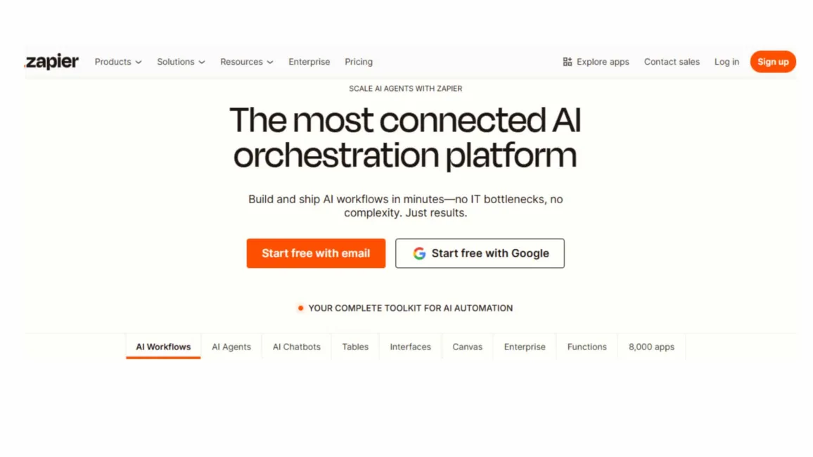 Zapier dashboard for small business automation
