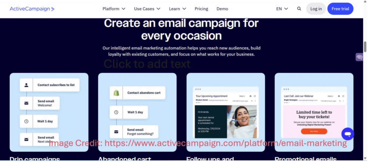 Email marketing tool ActiveCampaign