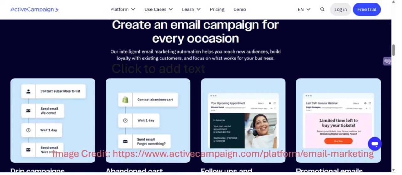 Email marketing tool ActiveCampaign