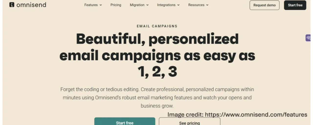 Email marketing tool Omnisend