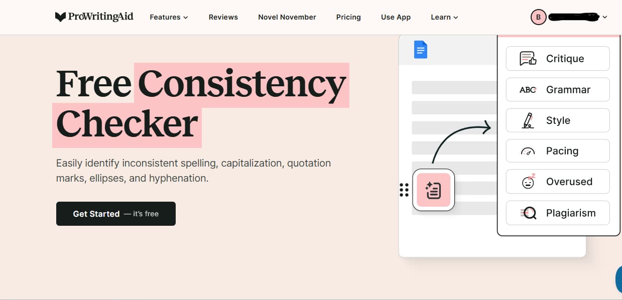 prowritingaid's consistency checker
